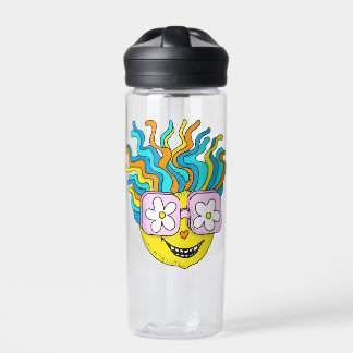 Hippie Character Funny Happy Colorful Retro Groovy Water Bottle