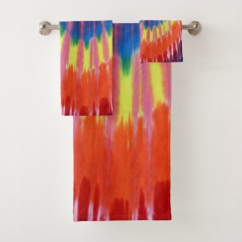 Hippie Chic Faux Tie Dye Bath Towel Set by jetglo at Zazzle