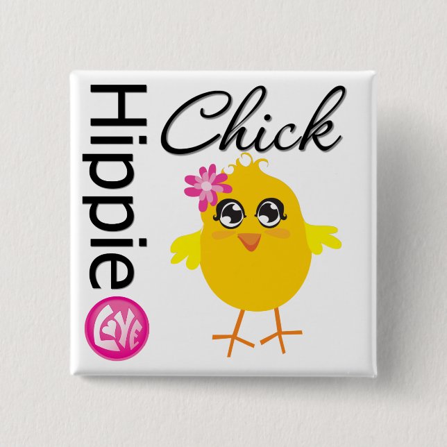 Hippie Chick 2 Button (Front)
