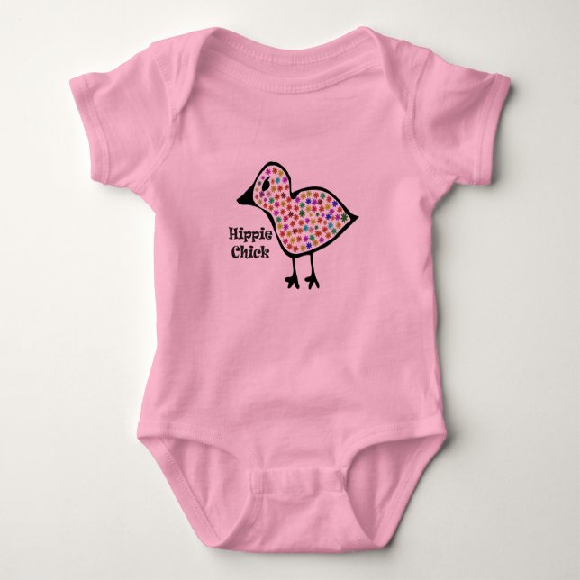Hippie Chick Baby Bodysuit (Front)