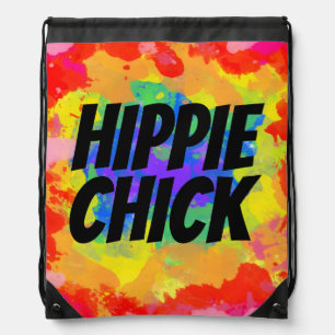 HIPPIE CHICK BACK PACK DRAWSTRING BAG