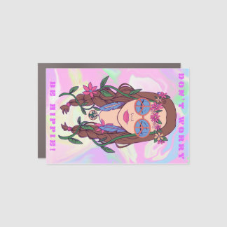 Hippie Chick Bubble Gum Car Magnet