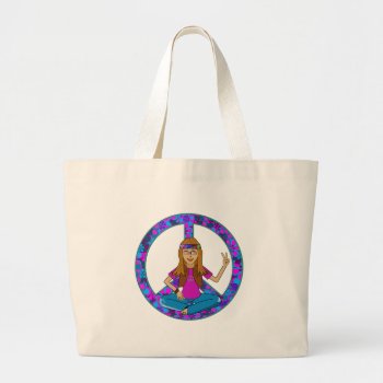 Hippie Chick Large Tote Bag by oldrockerdude at Zazzle