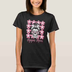 Hippie Chick Mom Love Skull Flower Power Vintage 7 T-Shirt