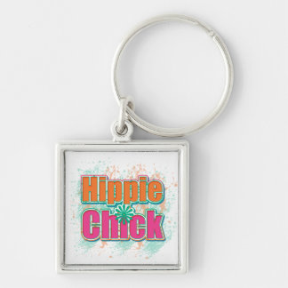Hippie Chick Paint Splash Keychain