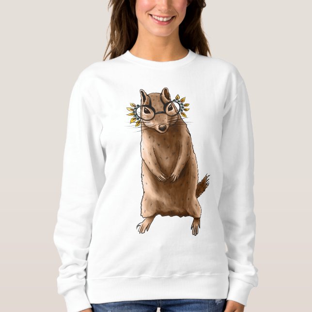 Hippie Chipmunk in Glasses Sweatshirt (Front)