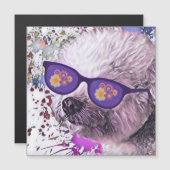 Hippie 'Chon the Bichon Flexible Magnet (Front/Back)