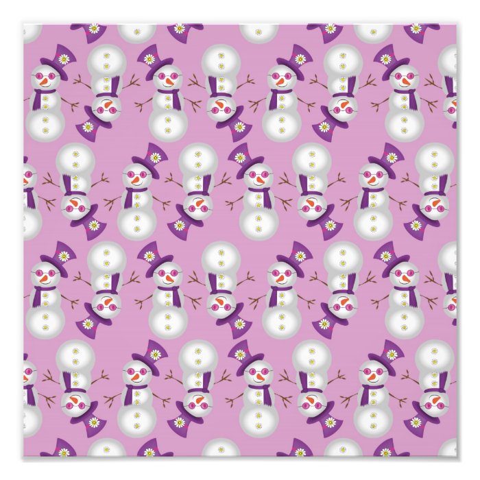 Hippie Christmas Snowman Pattern Photo Print