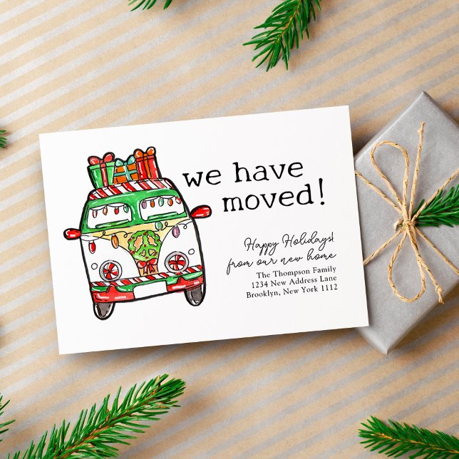 Hippie Christmas Van Holiday We've Moved Moving Announcement (Creator Uploaded)