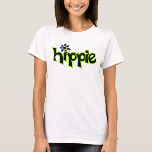 Hippie Colorful Graphic Black Word Saying T_Shirt