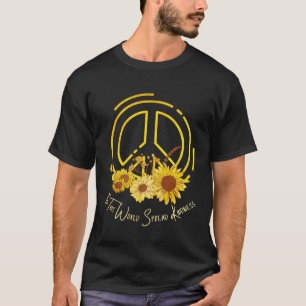 Hippie Daisy Peace Sign Floral Sunflower Teen Girl T-Shirt