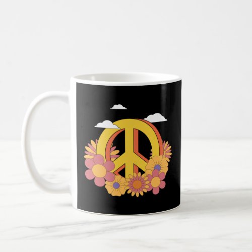 Hippie Daisy Peace Sign Retro Flower Sunflower    Coffee Mug