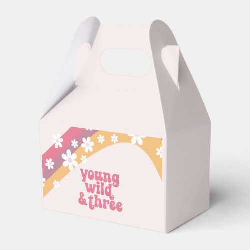 Hippie Daisy Rainbow young wild three Favor Box