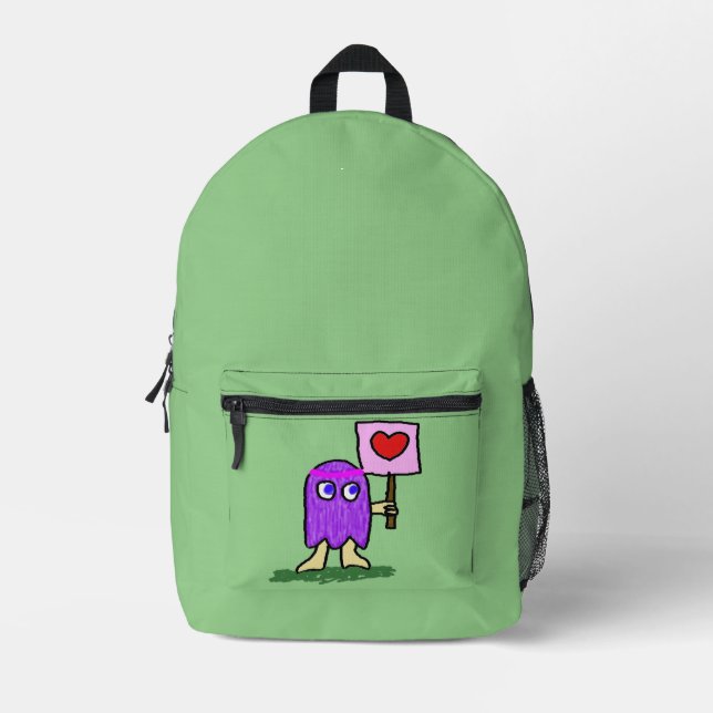 Hippie Dippy Love Printed Backpack (Front)