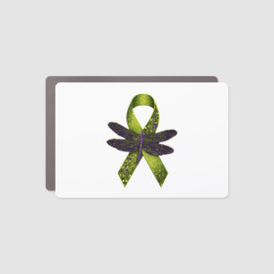 Hippie Dragonfly Green Ribbon Cerebral Palsy Aware Car Magnet