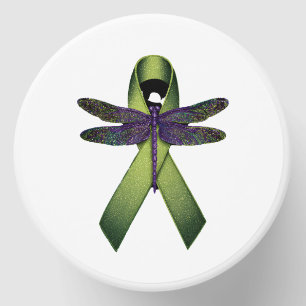 Hippie Dragonfly Green Ribbon Cerebral Palsy Aware Mini Candle Favors