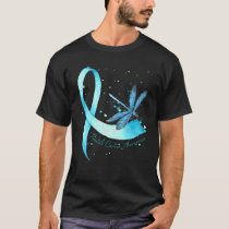 Hippie Dragonfly Light Blue Ribbon Prostate Cancer T-Shirt
