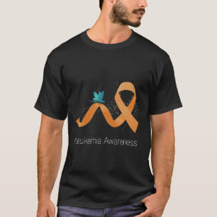 Hippie Dragonfly Orange Ribbon Leukemia Awareness T-Shirt