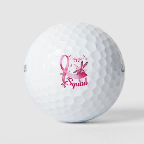 Hippie Dragonfly Pink Ribbon Breast Cancer Golf Balls