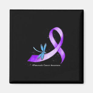 Hippie Dragonfly Purple Ribbon Pancreatic Cancer A Magnet