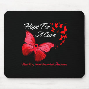 Hippie Dragonfly Red Ribbon Blood Cancer Awareness Mouse Pad