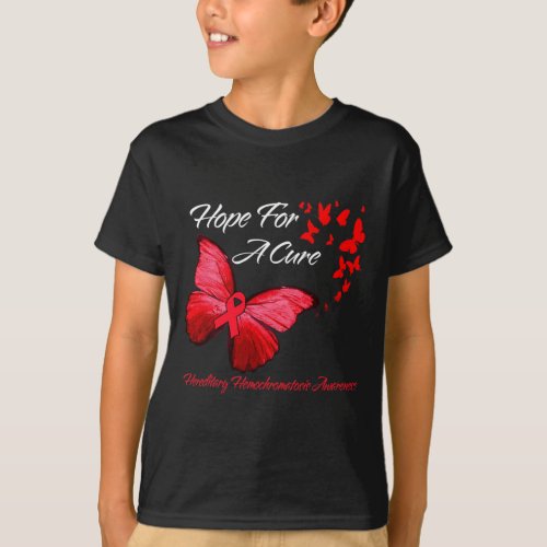 Hippie Dragonfly Red Ribbon Blood Cancer Awareness T_Shirt
