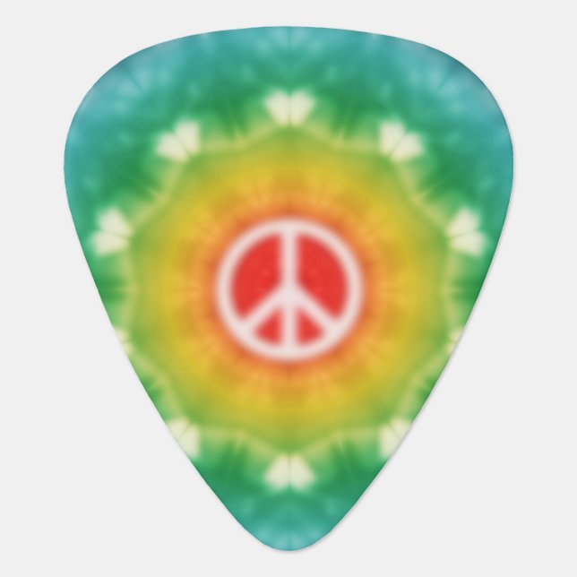 Hippie Dream Peace Sign Guitar Pick (Front)