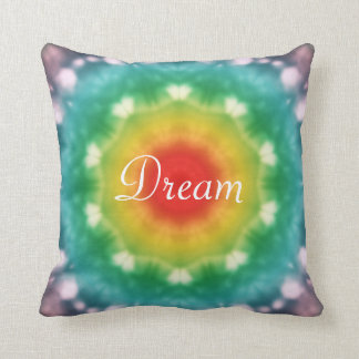 Hippie Dream Rainbow Typography Throw Pillow