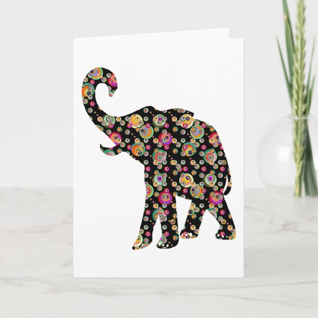 Hippie Elephant Greeting Card (Front)