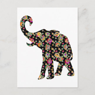 Hippie Elephant Postcard
