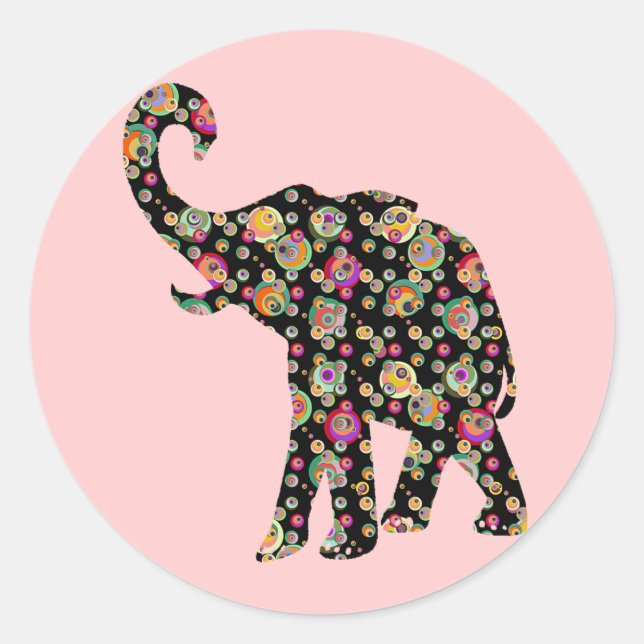 Hippie Elephant Sticker (Front)