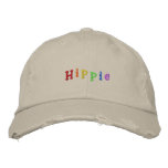 Hippie Embroidered Baseball Hat at Zazzle