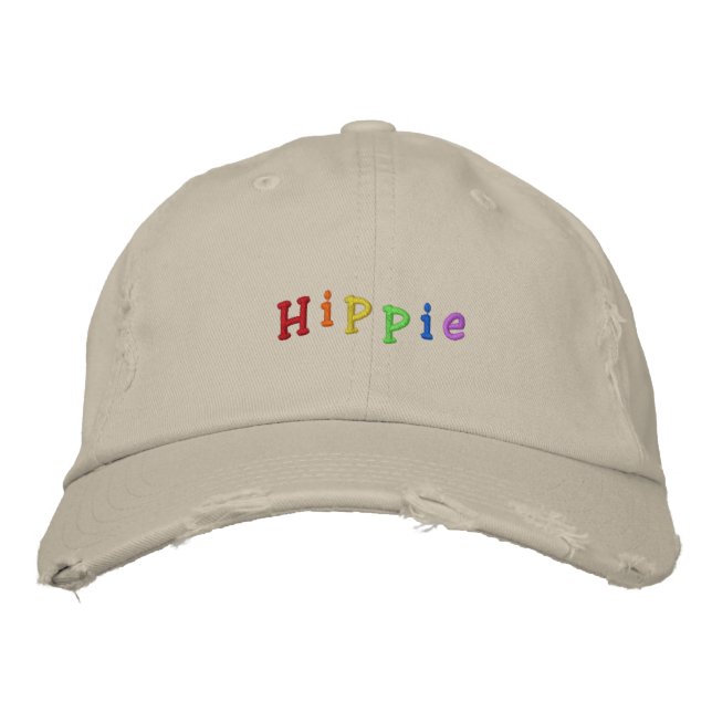 Hippie Embroidered Baseball Hat (Front)