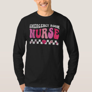 Hippie Emergency Room Nurse Funny Valentines Day T T-Shirt