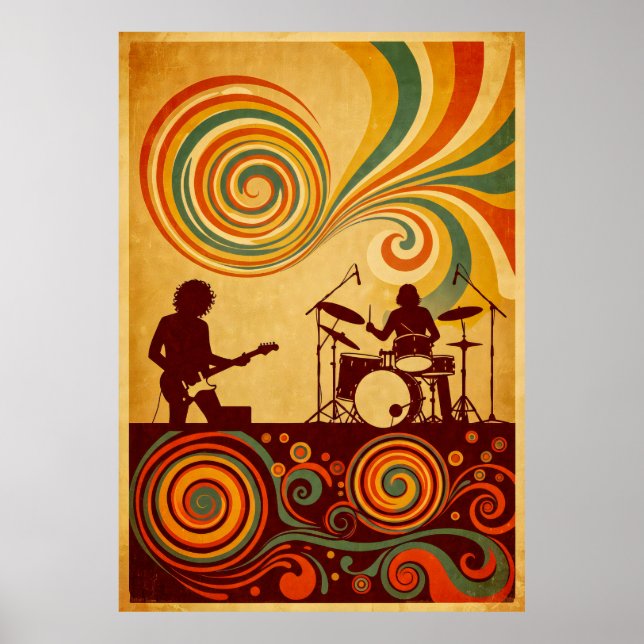 Hippie Era 70s Psychedelic Festival Poster – Retro (Front)