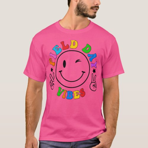 Hippie Field Day Vibes For Teacher Kids Field Day  T_Shirt