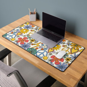 Hippie Floral Design Desk Mat