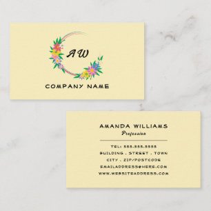 Hippie Floral Frame, Floral Business Card