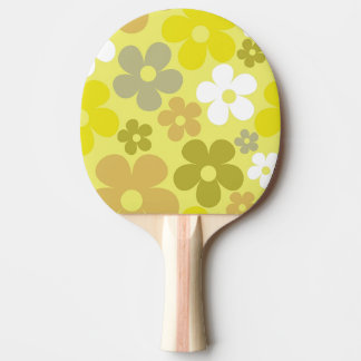 Hippie Floral Yellow Pastel Flower Seamless Patter Ping Pong Paddle