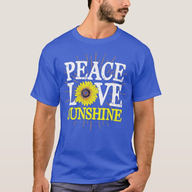 Hippie Florist Peace Love Sunshine Flower T-Shirt (Front)
