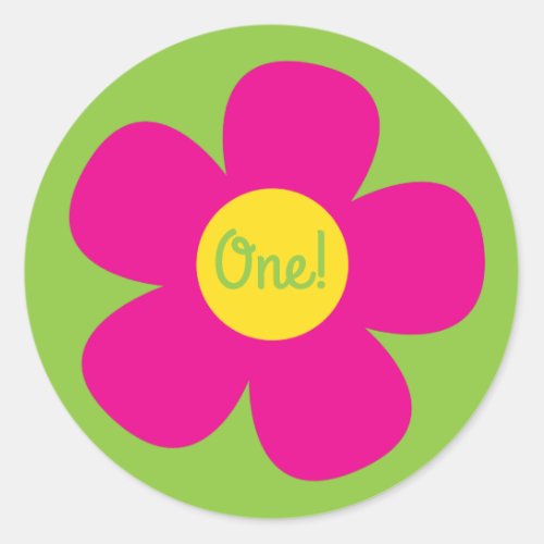 Hippie Flower Kids Birthday Party Classic Round Sticker