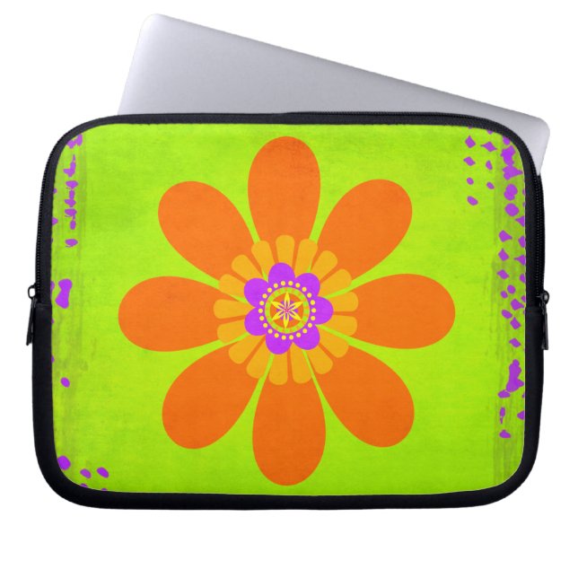 Hippie Flower Laptop Sleeve (Front)