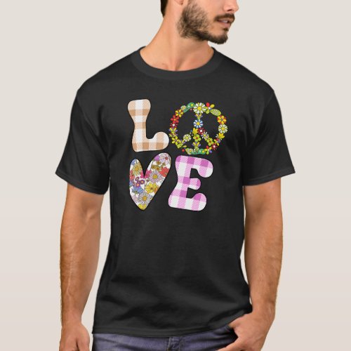 Hippie Flower Peace Love Happy Soul  2 T_Shirt