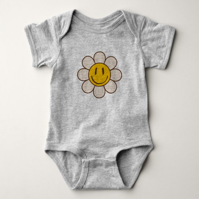 Hippie Flower Power Infant Outfit Baby Bodysuit (Front)