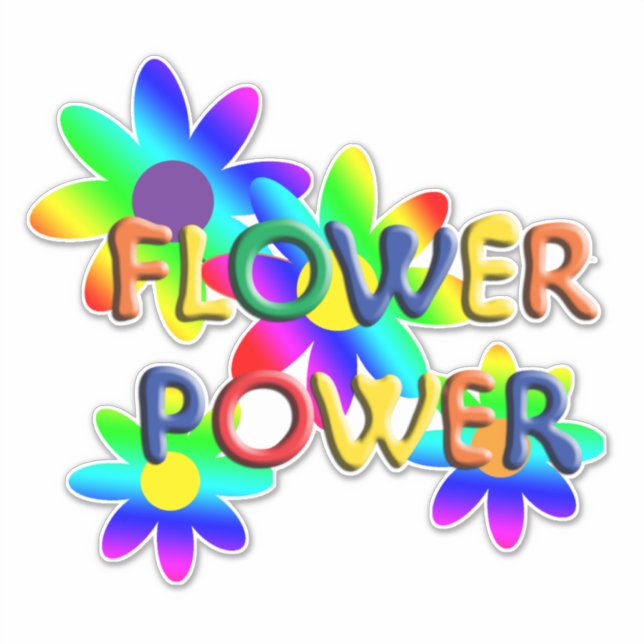 Hippie Flower Power LG Sticker (Front)