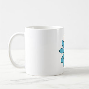 Hippie Flower Power Peace Sign in Aqua Coffee Mug