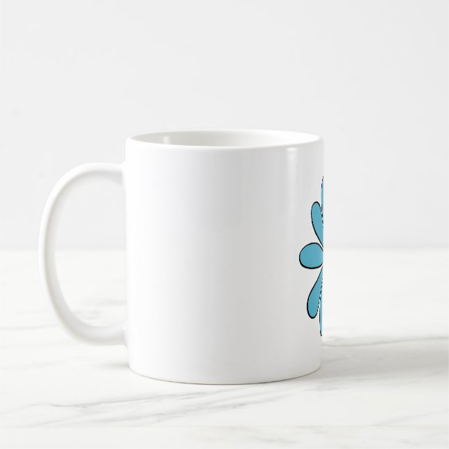 Hippie Flower Power Peace Sign in Aqua Coffee Mug (Left)