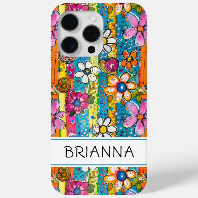 Hippie Flower Power Personalized Case-Mate iPhone Case (Back)
