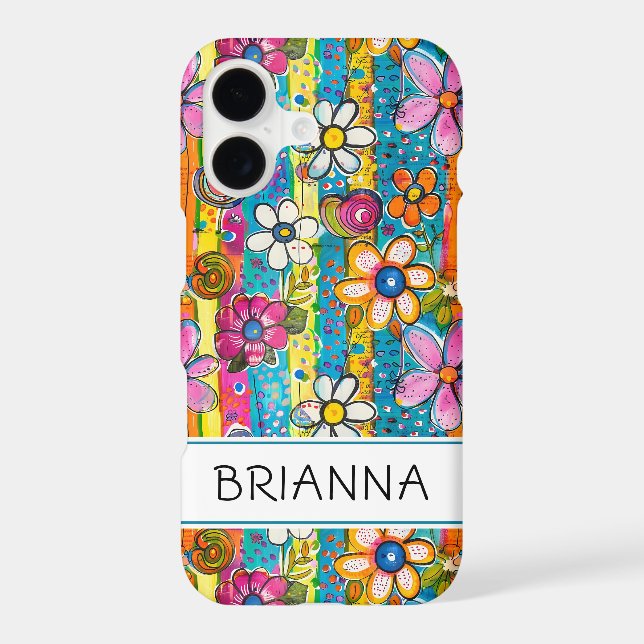 Hippie Flower Power Personalized Case-Mate iPhone Case (Back)
