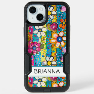 Hippie Flower Power Personalized iPhone 15 Plus Case